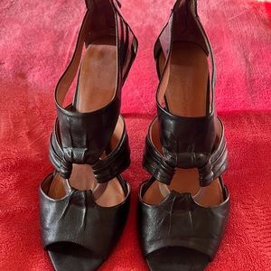 Modern Vintage Black Leather Heels